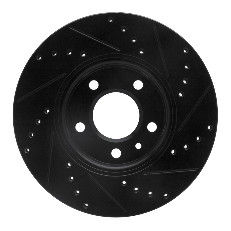 Buick Encore GX Brake Rotor (1) - Front Left - R1 Concepts - Drilled & Slotted - Black - `11-`25